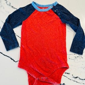 Primary Long-sleeved heathered babysuit